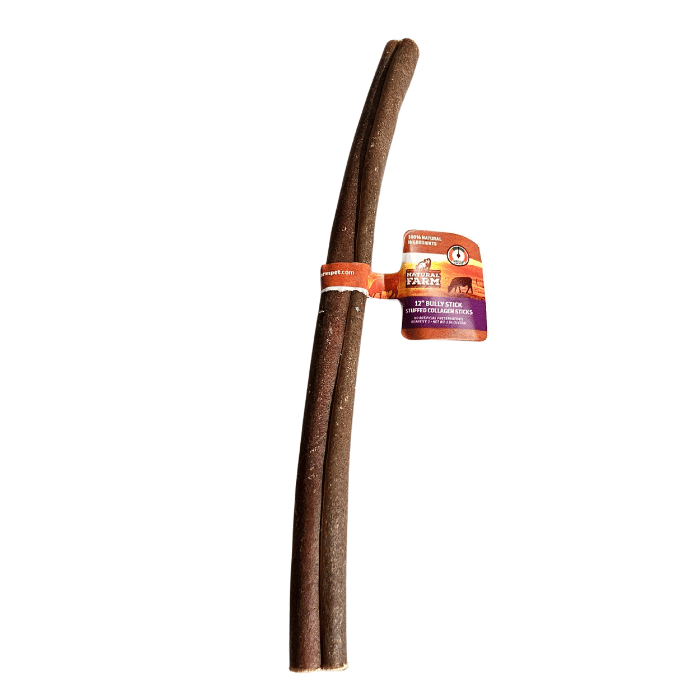 Natural Farm Gâteries 12'' Bully stick farci de collagene Bully stick farci de collagene