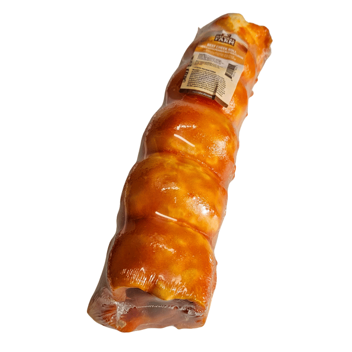 Natural Farm Gâteries 12'' Joue de boeuf glacée de beurre d'arachide Joue de boeuf glacée de beurre d'arachide