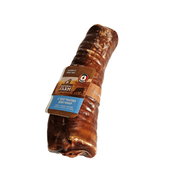 Natural Farm Gâteries 12'' Trachée de boeuf enrobée d'oesophage Trachée de boeuf enrobée d'oesophage
