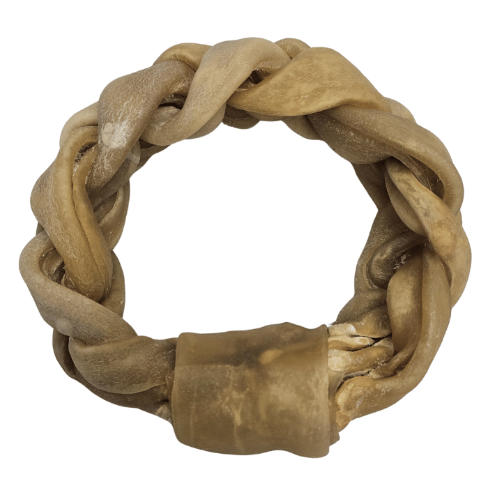 Nature's Own Gâteries Beigne Anneau tressé de joue de boeuf Beigne Anneau tressé de joue de boeuf