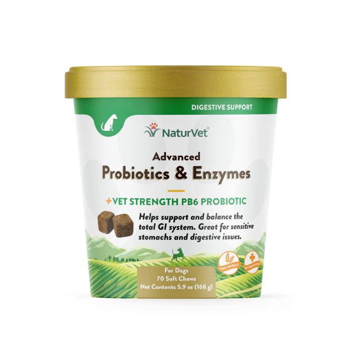 Naturvet supplement 70 bouchées Enzymes digestives à mâcher doux avec prébiotiques et probiotiques Enzymes digestives à mâcher doux avec prébiotiques et probiotiques