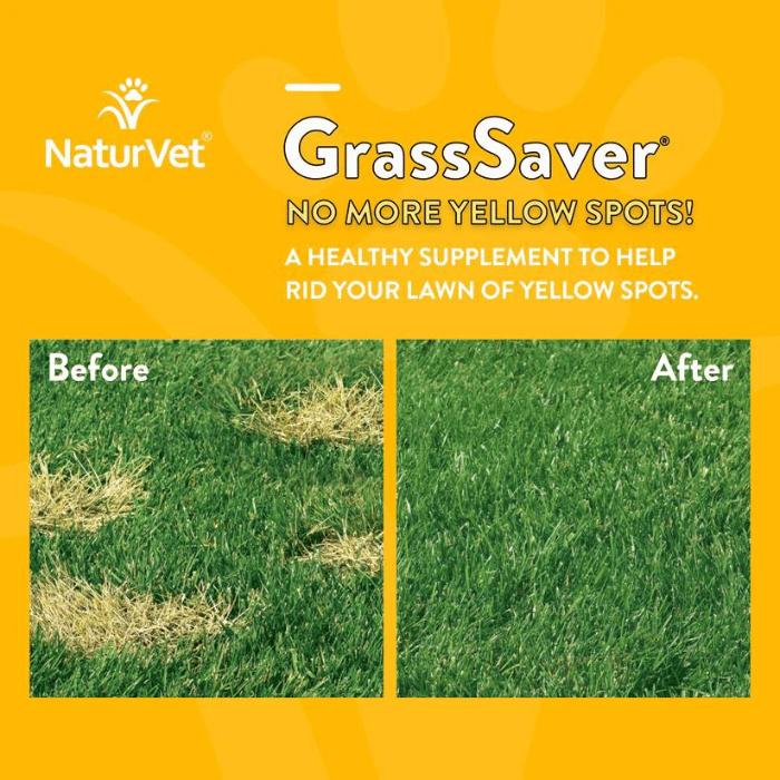 Naturvet supplement GrassSaver - Dites Adieu aux Taches Jaunes Sur Votre Gazon - 120 bouchées tendres GrassSaver - Dites Adieu aux Taches Jaunes Sur Votre Gazon - 120 bouchées tendres