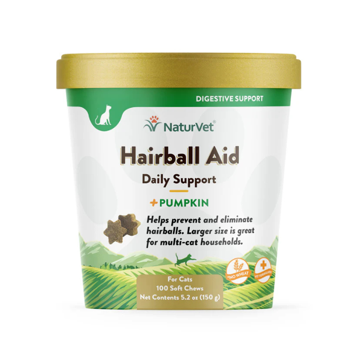 Naturvet supplement Hairball aid à la citrouille 100 bouchées pour chat Hairball aid à la citrouille 100 bouchées pour chat
