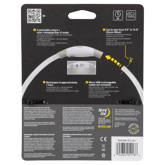 Nite ize collier led Collier lumineux pour petits chien NiteHowl MINI led rechargeable Collier lumineux pour petits chien NiteHowl MINI led rechargeable