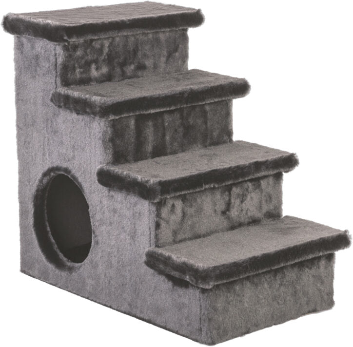 Noba Gray Cat Tree, Noba Stairs with Condo, Noba Stairs with Condo for cats and small dogs | Sherbrooke Canin