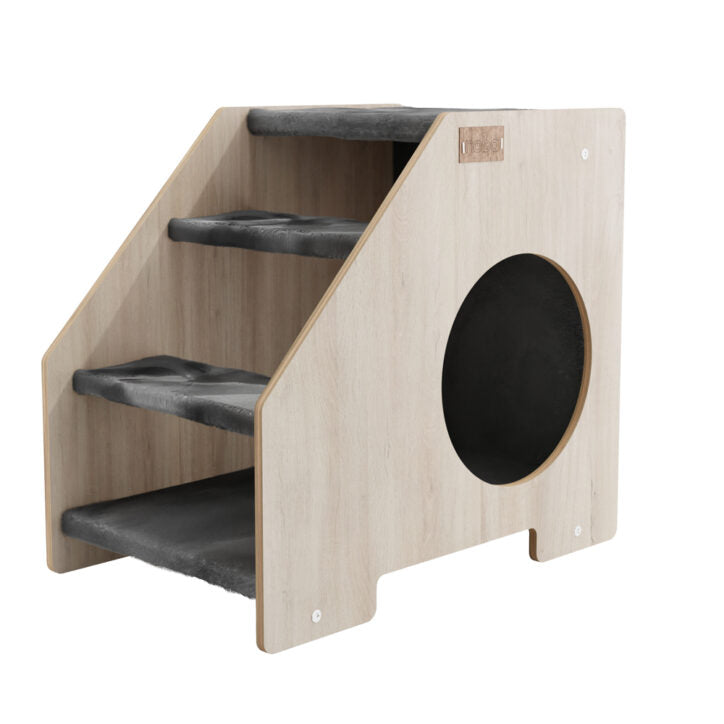 Noba Gray Cat Tree Noba Origin – Noba Origin Cat Stair Hideaway | Sherbrooke Canin