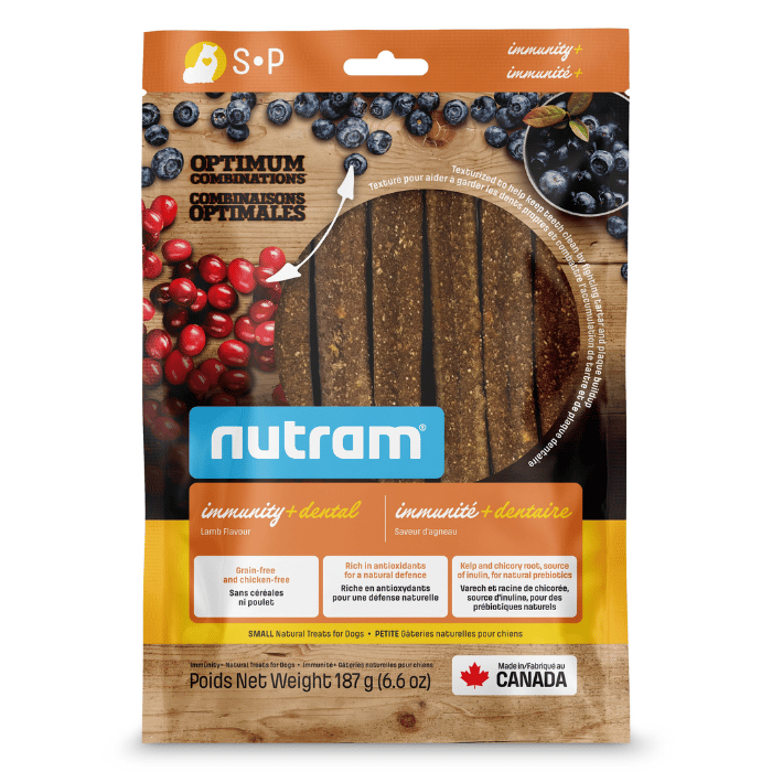 Nutram Combinaisons Optimales Immunité+ Dentaire, Gâteries Pour Chien, Agneau 187g