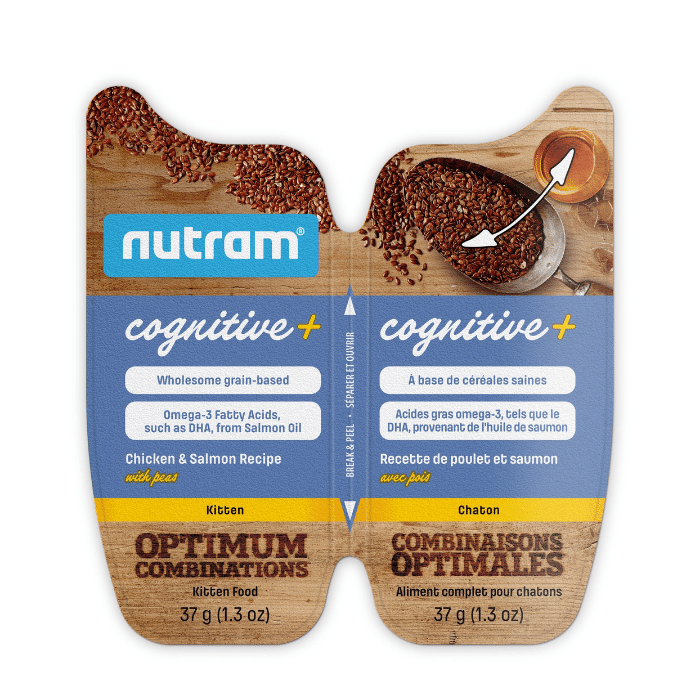Nutram Nutram Combinaisons Optimales Cognitive+ Chaton Poulet, Saumon &amp; Pois 2.6oz