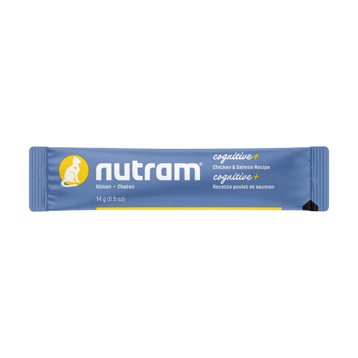 Nutram Nutram Combinaisons Optimales Cognitive+ Chaton Poulet &amp; Saumon, Sans Grains 4 tubes