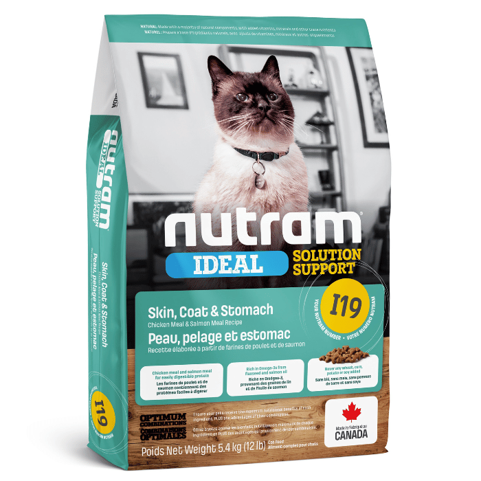 Nutram Nutram Ideal (i19) Chat Peau, Pelage Et Estomac Sensible Poulet Et Saumon
