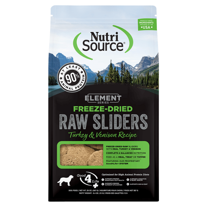 Nutri Source Galette de repas Lyophilisée à la dinde et au venaison 20oz