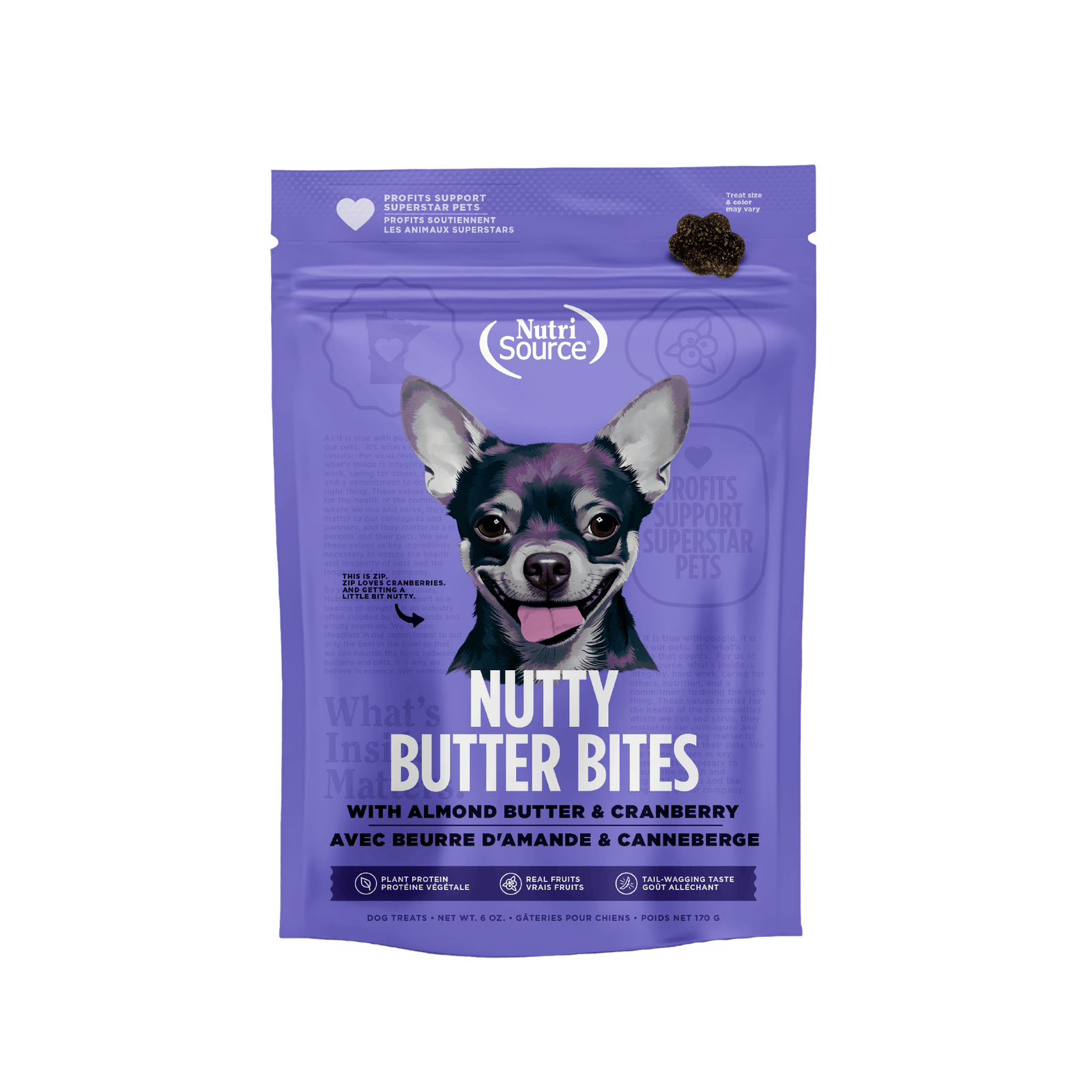 Nutri Source Gâteries chien Gâteries NutriSource Nutty Butter Bites Beurre d'Amande et Canneberge Gâteries NutriSource Nutty Butter Bites Beurre d'Amande et Canneberge