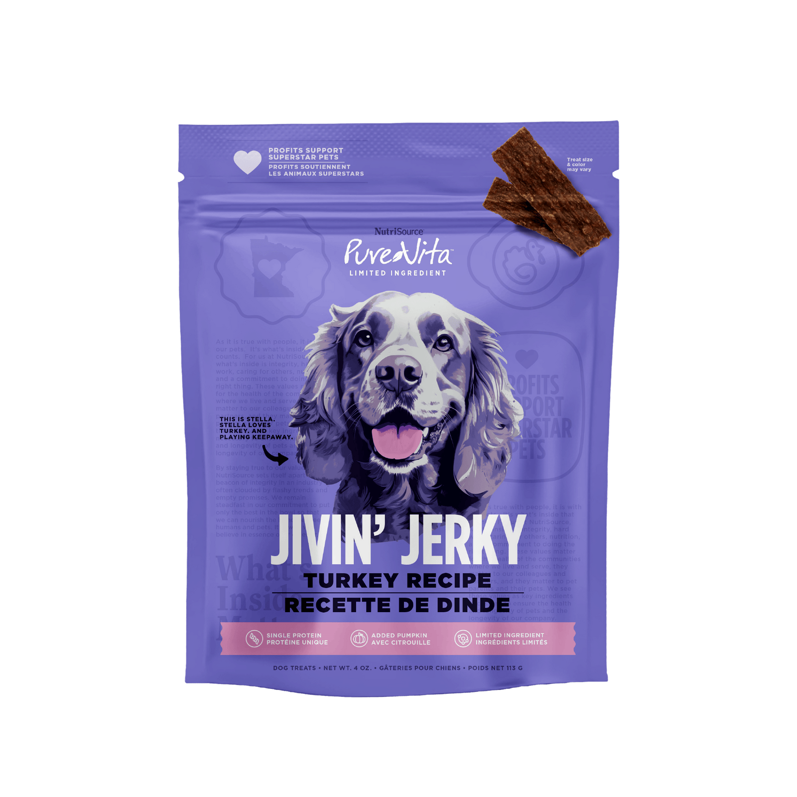 Nutri Source Gâteries chien Gâteries NutriSource PureVita Jivin' Jerky Dinde Gâteries NutriSource PureVita Jivin' Jerky Dinde