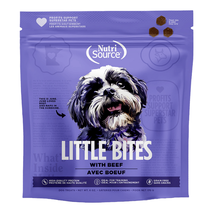 Nutri Source Gâteries Gâteries pour chiens - Petites bouchées de bœuf sans céréales 6oz Gâteries pour chiens - Petites bouchées de bœuf sans céréales 6oz