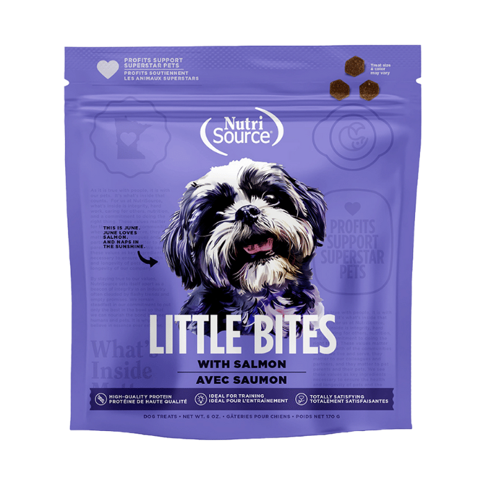 Nutri Source Gâteries Gâteries pour chiens - Petites bouchées de saumon 6oz Gâteries pour chiens - Petites bouchées de saumon 6oz