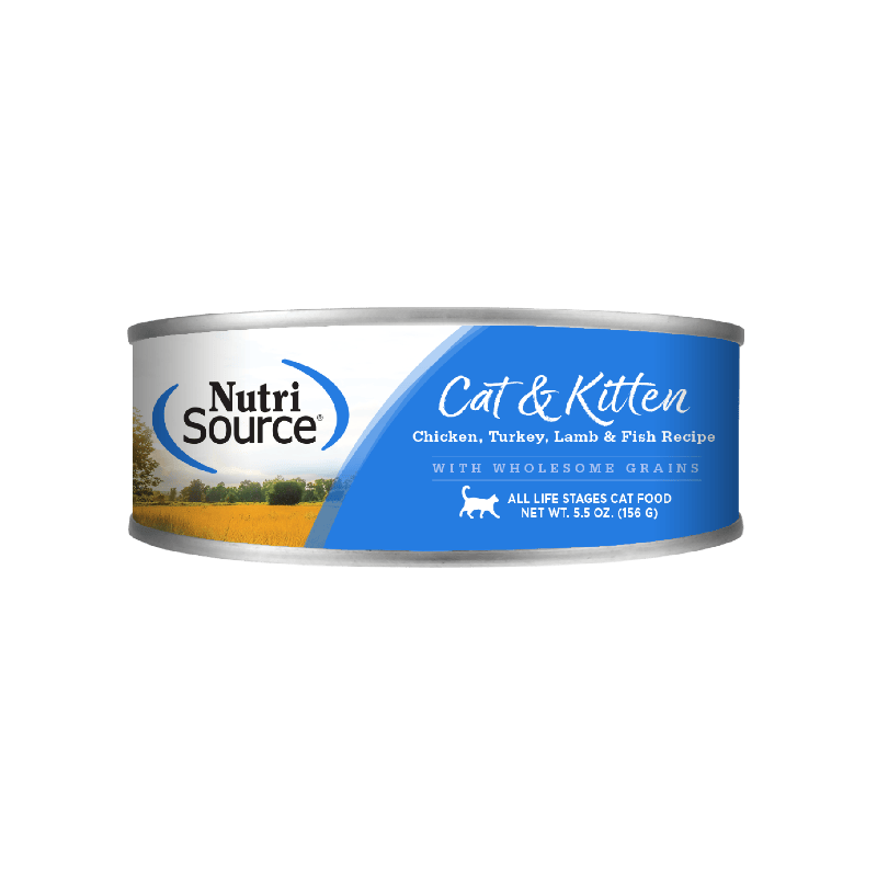Nutri Source Nourriture humide chat Nourriture humide pour chat NutriSource Poulet, Dinde, Agneau et Poisson - Avec céréales 12 x 5.5oz Nourriture humide pour chat NutriSource Poulet, Dinde, Agneau et Poiss