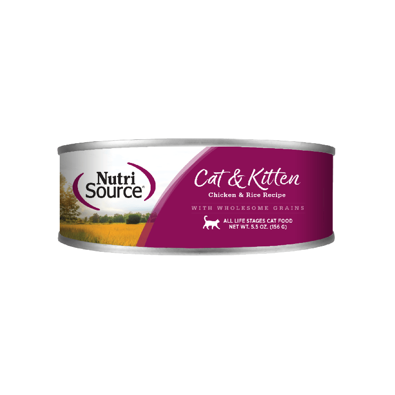 Nutri Source Nourriture humide chat Nourriture humide pour chat NutriSource Poulet et Riz - Avec céréales 12 x 5.5oz Nourriture humide pour chat NutriSource Poulet et Riz - Avec céréales 