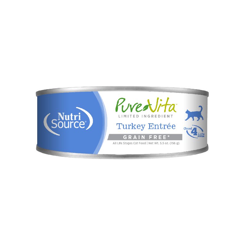 Nutri Source Nourriture humide chat Nourriture humide pour chat NutriSource PureVita Dinde - Entrée LID sans grains 12 x 5.5oz Nourriture humide pour chat NutriSource PureVita Dinde - Entrée LID sa