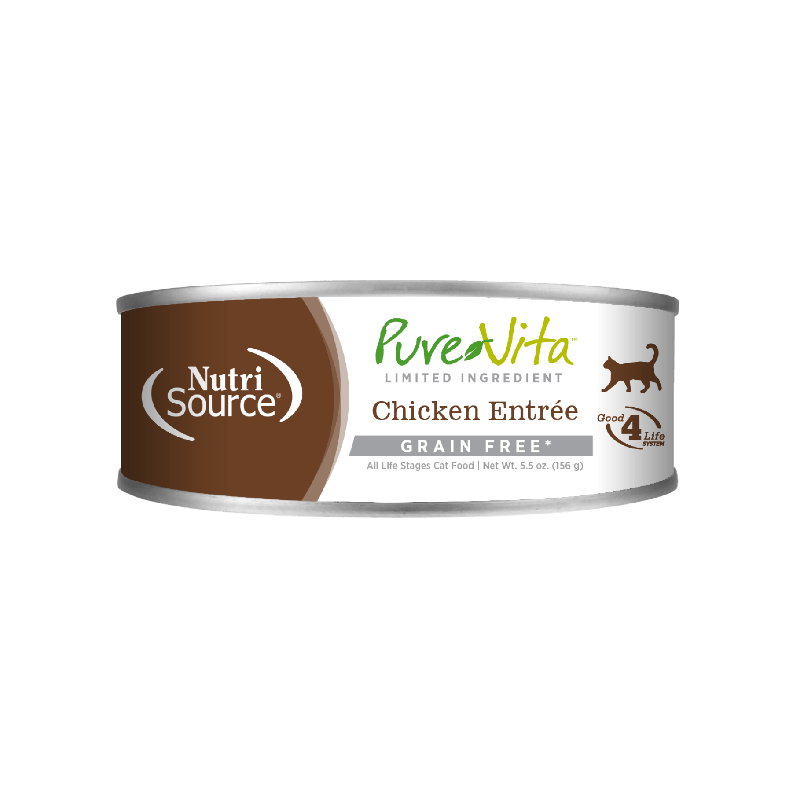 Nutri Source Nourriture humide chat Nourriture humide pour chat NutriSource PureVita Poulet - Entrée LID sans grains 12 x 5.5oz Nourriture humide pour chat NutriSource PureVita Poulet - Entrée LID s