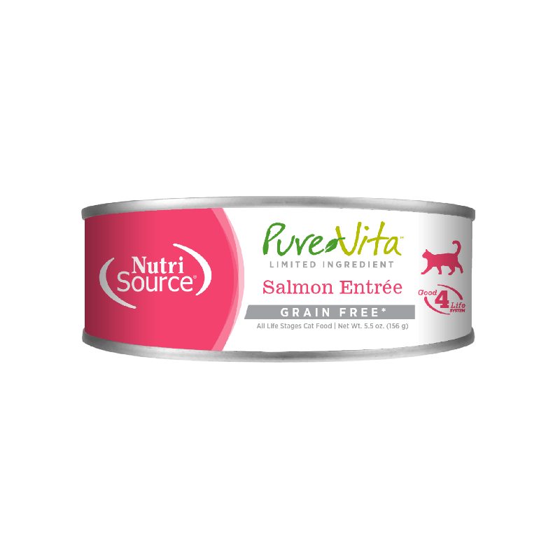 Nutri Source Nourriture humide chat Nourriture humide pour chat NutriSource PureVita Saumon - Entrée LID sans grains 12 x 5.5oz Nourriture humide pour chat NutriSource PureVita Saumon - Entrée LID s