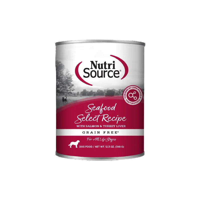 Nutri Source Nourriture humide chien Nourriture humide pour chien NutriSource Fruits de Mer Sélectionnés - Sans grains 12 x 12.3oz Nourriture humide pour chien NutriSource Fruits de Mer Sélectionnés - 