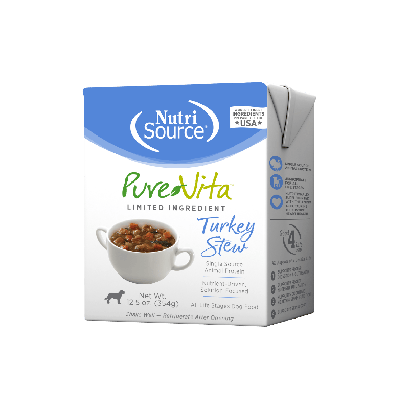 Nutri Source Nourriture humide chien Nourriture humide pour chien NutriSource PureVita Ragoût de Dinde - Entrée LID sans grains 12.5oz Nourriture humide pour chien NutriSource PureVita Ragoût de Dinde - En