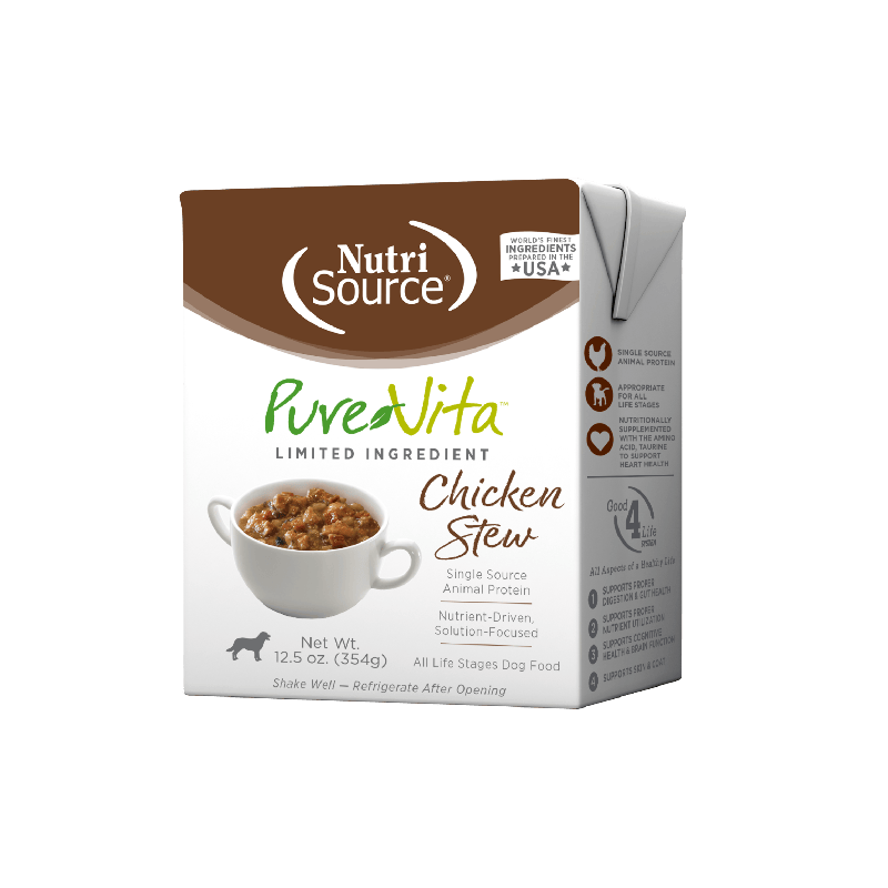 Nutri Source Nourriture humide chien Nourriture humide pour chien NutriSource PureVita Ragoût de Poulet - Entrée LID sans grains 12.5oz Nourriture humide pour chien NutriSource PureVita Ragoût de Poulet - E