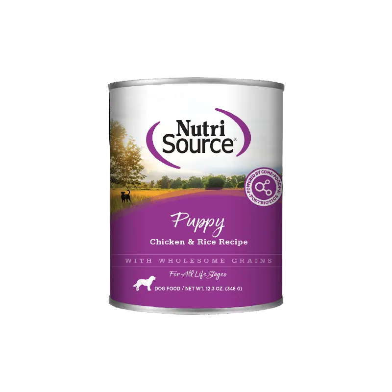 Nutri Source Nourriture humide chien Nourriture humide pour chiot NutriSource Poulet et Riz - Avec céréales 12 x 12.3oz Nourriture humide pour chiot NutriSource Poulet et Riz - Avec céréales