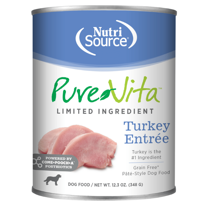 Nutri Source nourriture humide 12.3oz Nourriture humide pour chiens à ingrédients limités - Entrée de dinde Nourriture humide pour chiens à ingrédients limités - Entrée de dinde