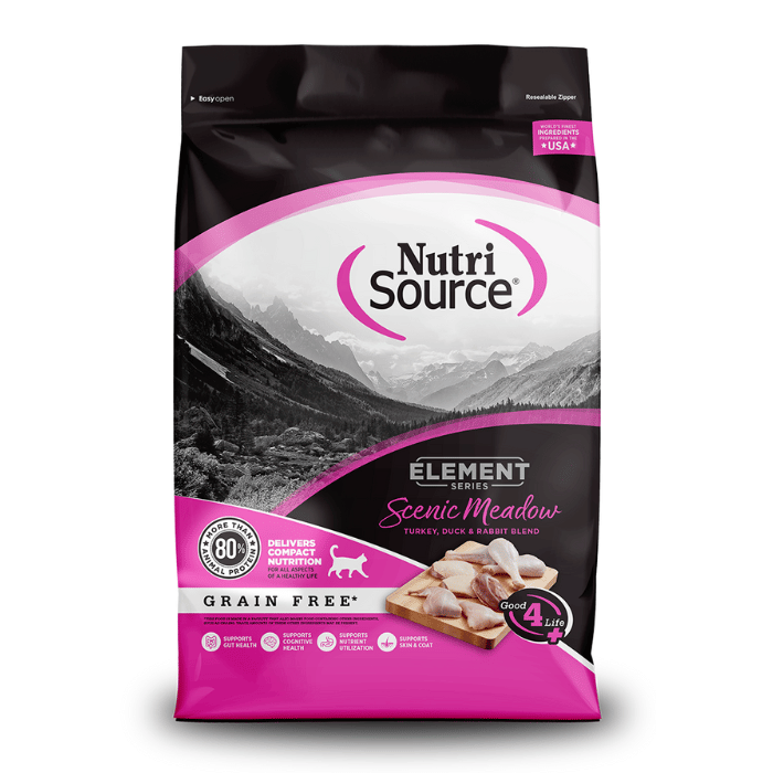 Nutri Source nourriture 11 lbs Nourriture pour chats Nutrisource  Élement Scenic Meadow Nourriture pour chats Nutrisource  Élement Scenic Meadow