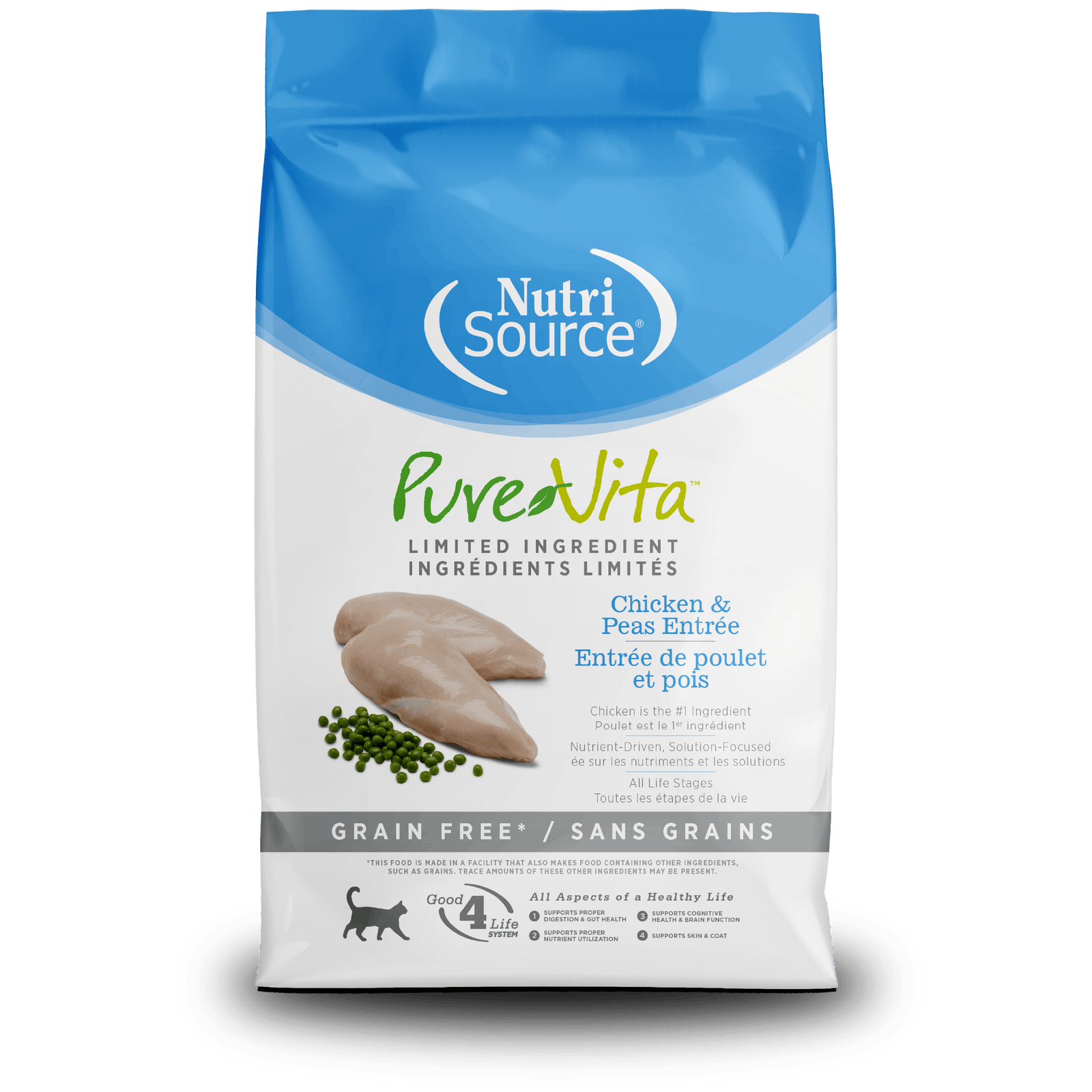 Nutri Source Nourriture pour chat 4 lbs Nourriture pour chat NutriSource PureVita Poulet et Petits Pois - Entrée LID sans grains Nourriture pour chat NutriSource PureVita Poulet et Petits Pois - Entr