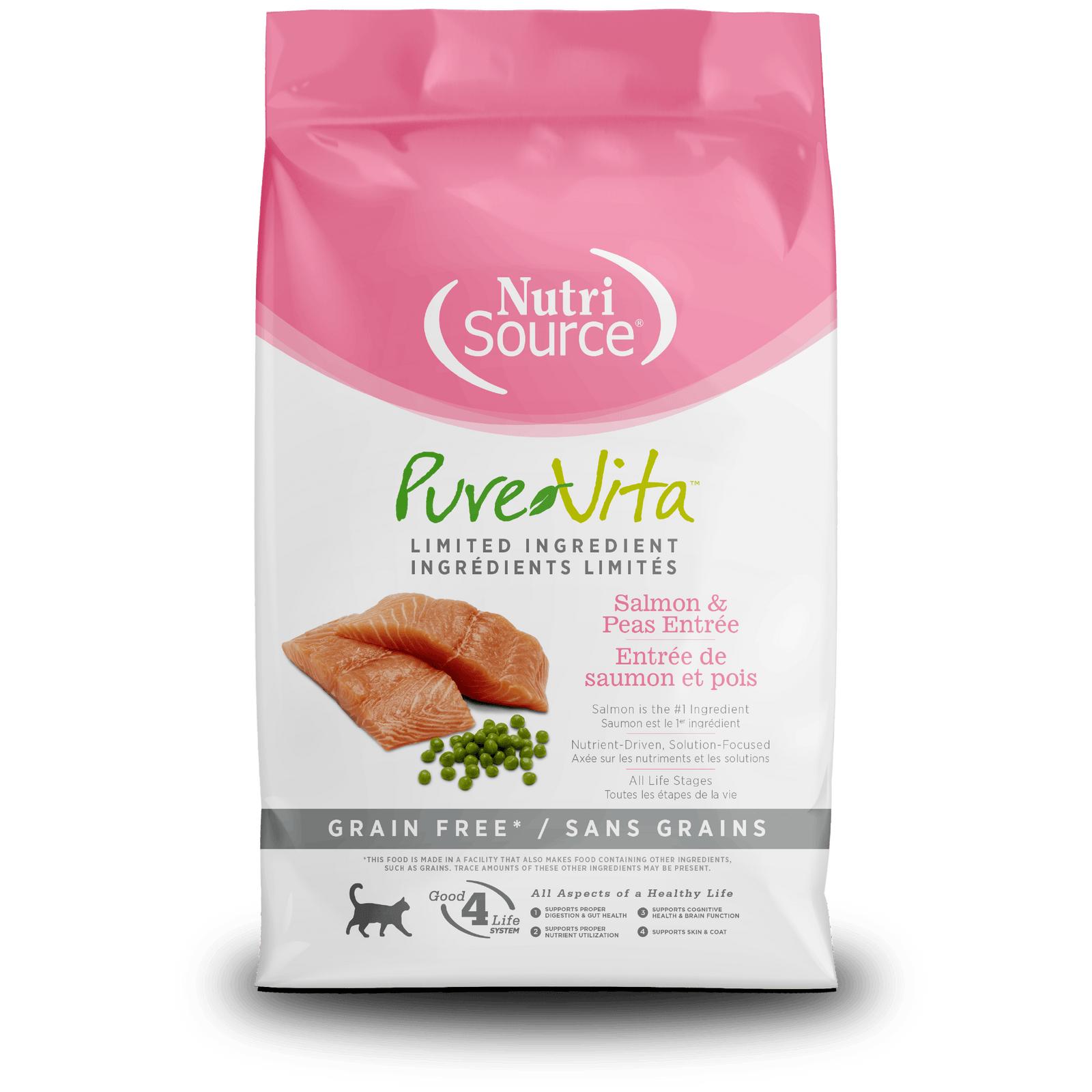 Nutri Source Nourriture pour chat 4 lbs Nourriture pour chat NutriSource PureVita Saumon et Petits Pois - Entrée LID sans grains Nourriture pour chat NutriSource PureVita Saumon et Petits Pois - Entr