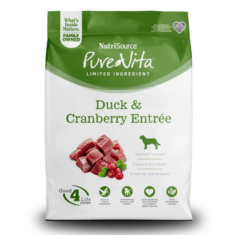 Nutri Source Nourriture pour chien Nourriture pour chien NutriSource PureVita - Canard et Canneberges NutriSource PureVita - Canard et Canneberges | Nourriture LID pour chien
