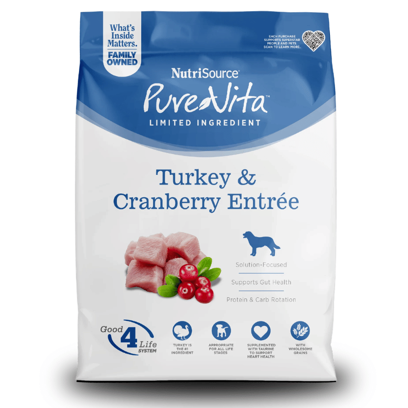 Nutri Source Nourriture pour chien Nourriture pour chien NutriSource PureVita - Dinde et Canneberges NutriSource PureVita - Dinde et Canneberges | Nourriture LID pour chien adulte