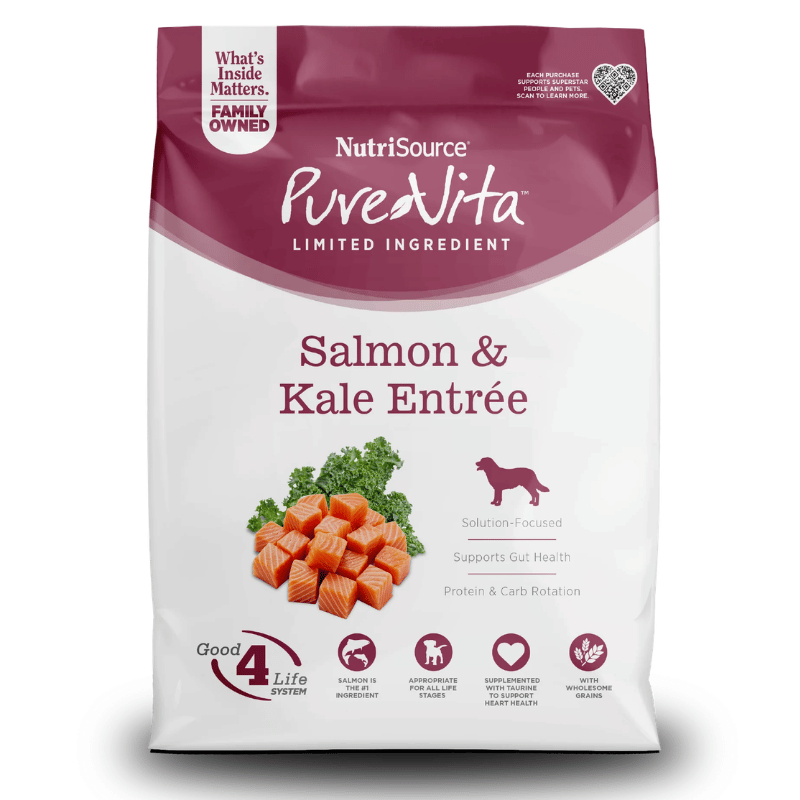 Nutri Source Nourriture pour chien Nourriture pour chien NutriSource PureVita - Saumon et Chou Frise NutriSource PureVita - Saumon et Chou Frise | Nourriture LID omega-3 pour chien