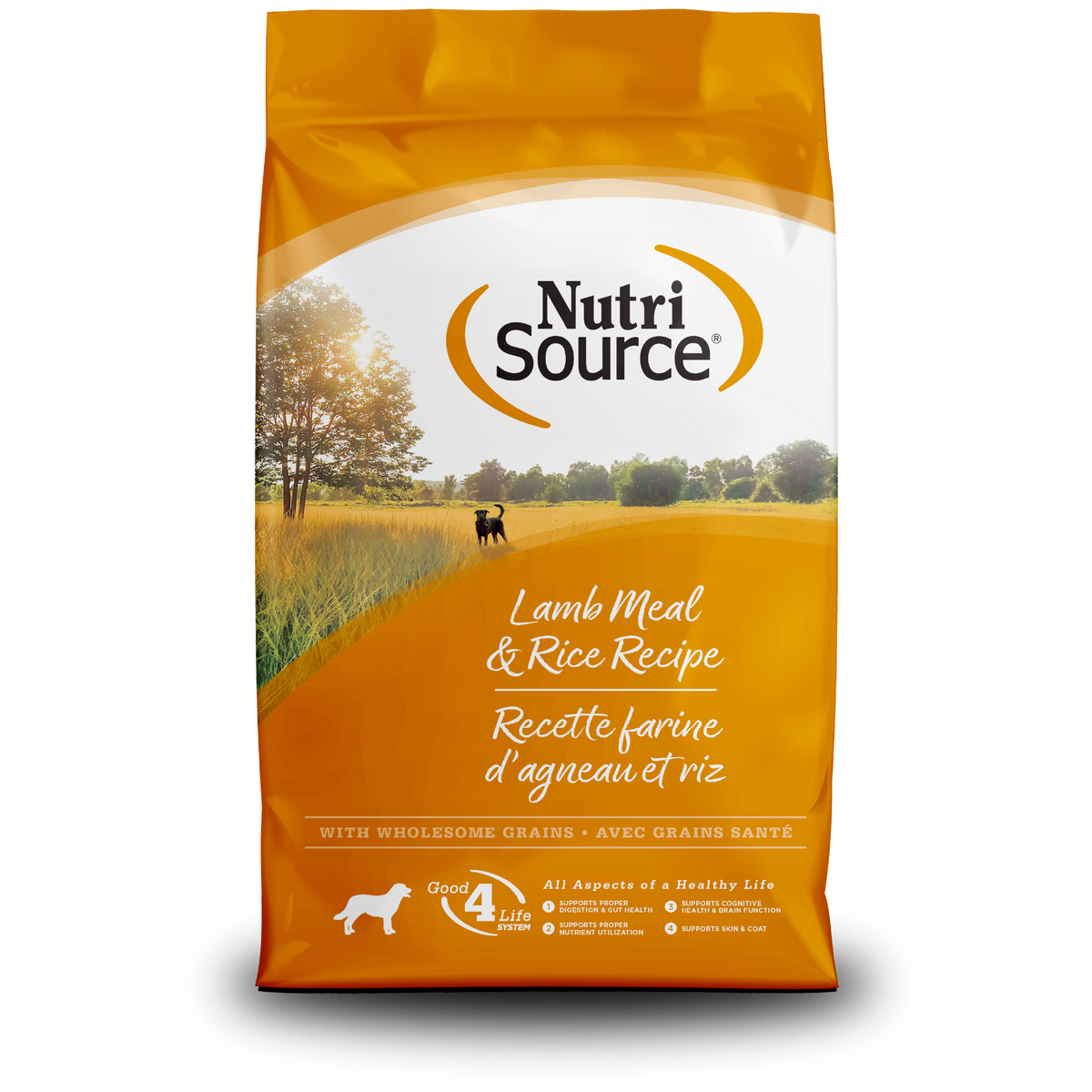 Nutri Source Nourriture sèche chien 4 lbs Nourriture pour chien NutriSource Agneau et Riz - Avec céréales Nourriture pour chien NutriSource Agneau et Riz - Avec céréales