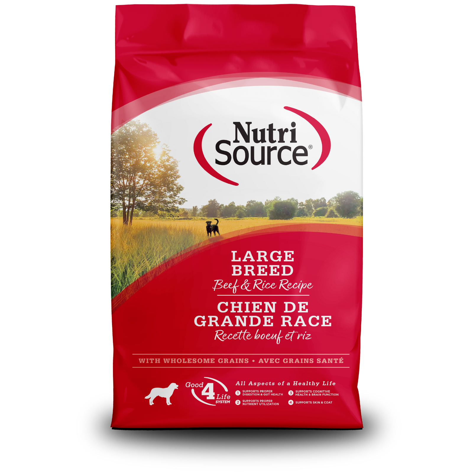 Nutri Source Nourriture sèche chien Nourriture pour chien NutriSource Bœuf et Riz Grande Race - Avec céréales Nourriture pour chien NutriSource Bœuf et Riz Grande Race - Avec céréa