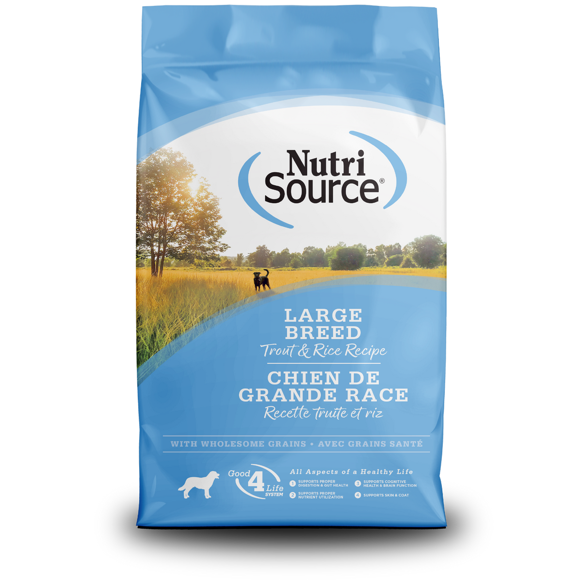 Nutri Source Nourriture sèche chien Nourriture pour chien NutriSource Truite et Riz Grande Race - Avec céréales Nourriture pour chien NutriSource Truite et Riz Grande Race - Avec cér