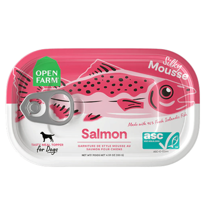 Open Farm Garniture de style mousse au saumon pour chiens 4.5oz Garniture de style mousse au saumon pour chiens 4.5oz