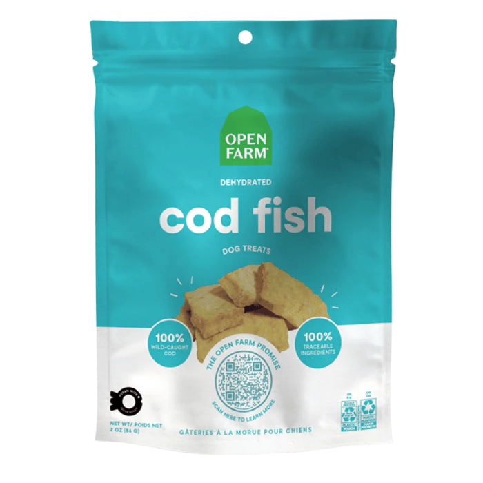 Open Farm Gâteries Gâteries pour chiens Open farm morue déshydratées