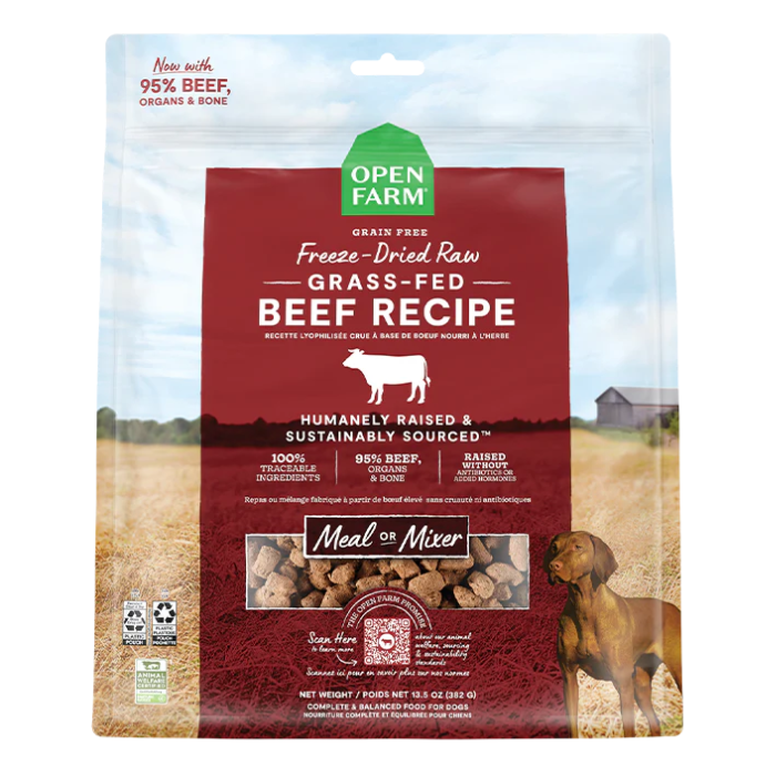 Open Farm meal mixer Mélange de repas Cru Lyophilisé Boeuf Open Farm Mélange de repas Cru Lyophilisé Boeuf Open Farm