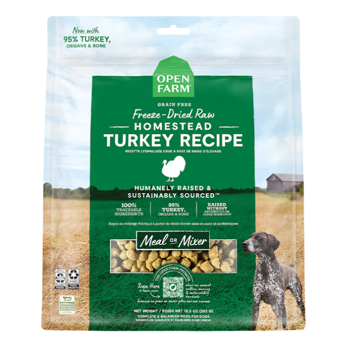 Open Farm meal mixer Mélange de repas Cru Lyophilisé Dinde Open Farm Mélange de repas Cru Lyophilisé Dinde Open Farm