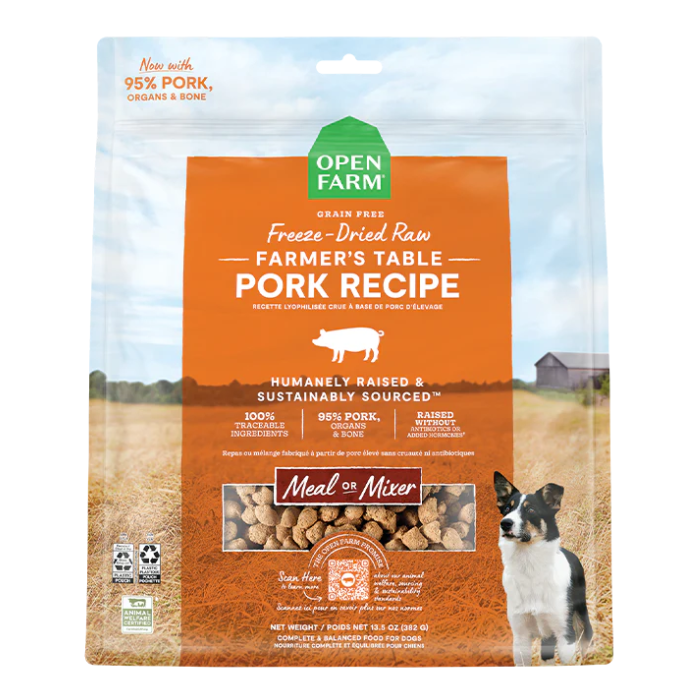 Open Farm meal mixer Mélange de repas Cru Lyophilisé Porc Open Farm Mélange de repas Cru Lyophilisé Porc Open Farm