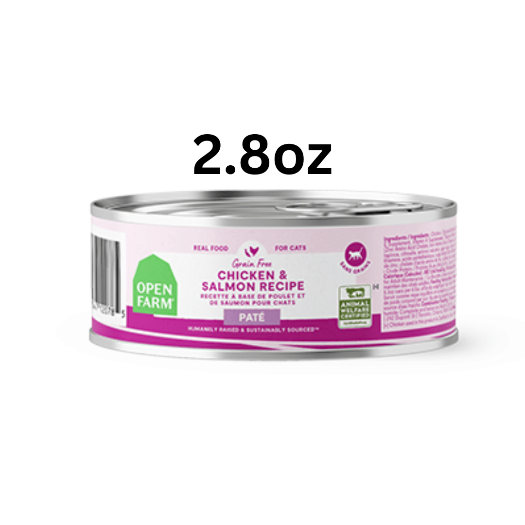 Open Farm nourriture humide 2.8oz Nourriture humide pour chat - Pâté poulet &amp; saumon 2.8oz