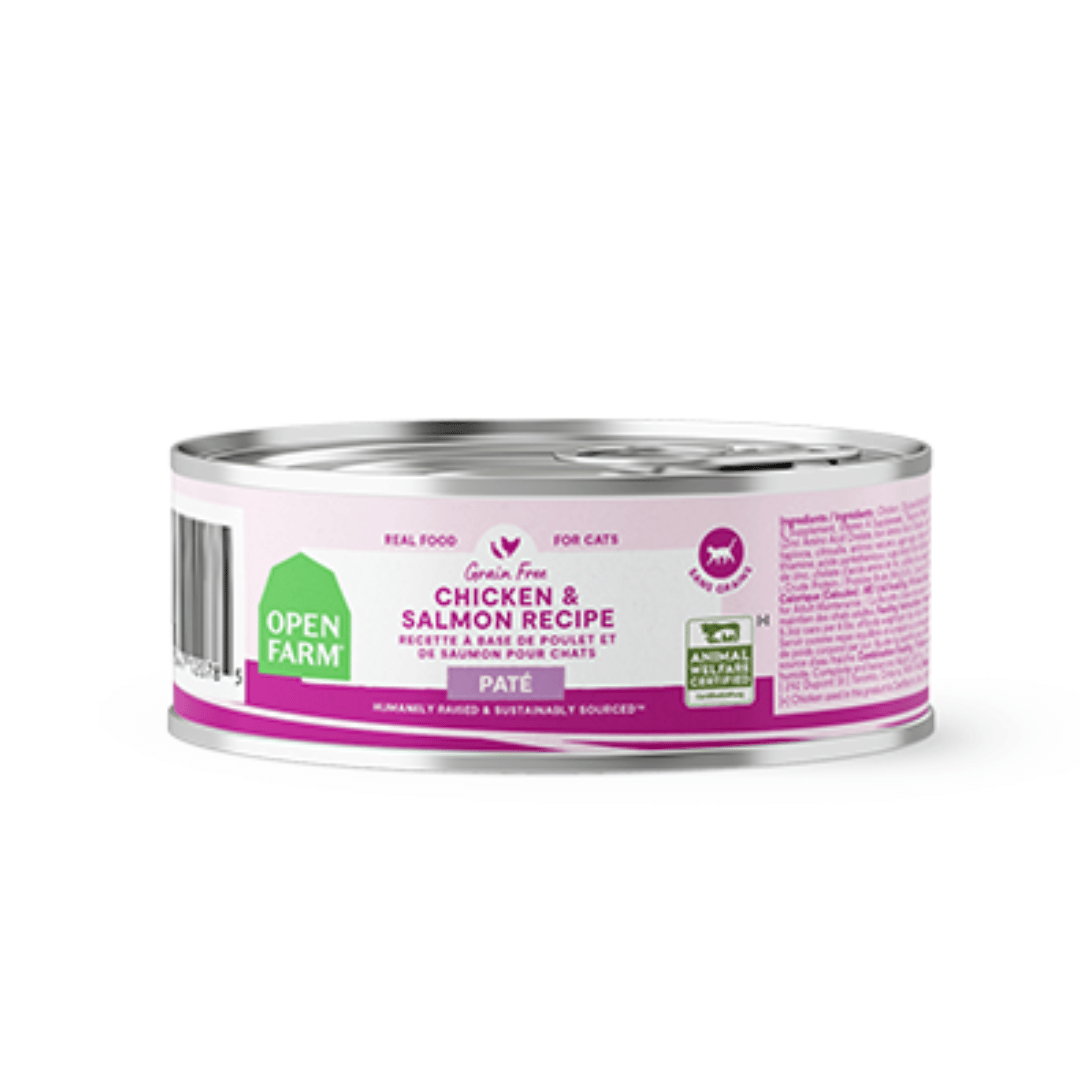 Open Farm nourriture humide 5.3oz Nourriture humide pour chat - Pâté poulet &amp; saumon 5.3oz