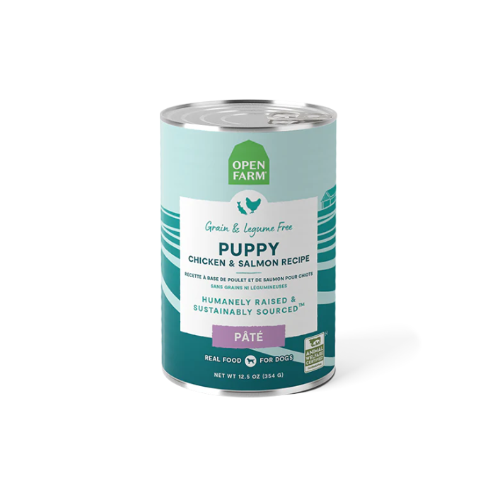 Open Farm nourriture humide Unité Nourriture humide pour chien - Pâté Poulet & saumon pour chiots 12.5oz Nourriture humide pour chien - Pâté Poulet & saumon pour chiots 12.5oz