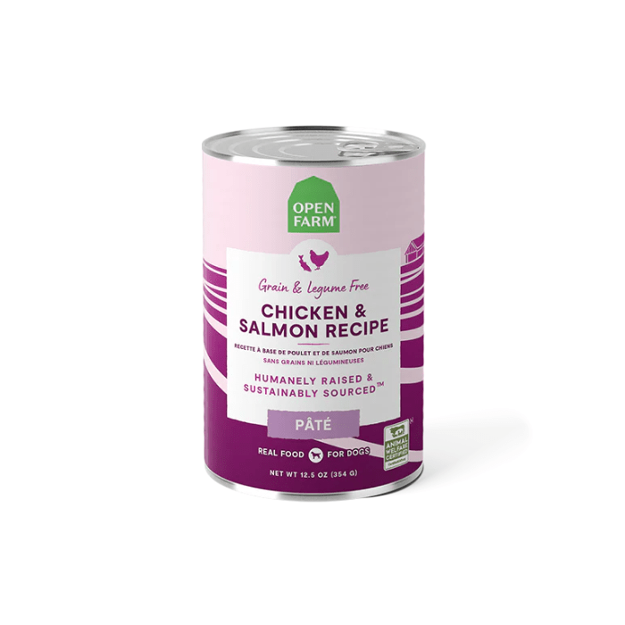 Open Farm nourriture humide Unité Nourriture humide pour chien - Pâté saumon & poulet 12.5oz Nourriture humide pour chien - Pâté saumon & poulet 12.5oz