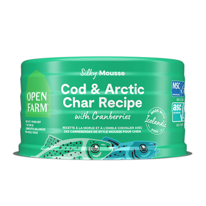 Open Farm Nourriture humide pour chiens de style mousse - Morue et ombre chevalier 7oz Nourriture humide pour chiens de style mousse - Morue et ombre chevalier 7oz