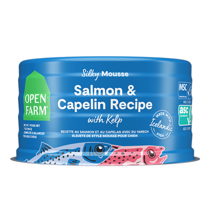 Open Farm Nourriture humide pour chiens de style mousse - Saumon et capelan 7oz Nourriture humide pour chiens de style mousse - Saumon et capelan 7oz