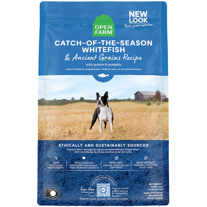Open Farm nourriture Nourriture pour chien Open Farm Poisson Blanc avec grains anciens Nourriture pour chien Open Farm Poisson Blanc avec grains anciens